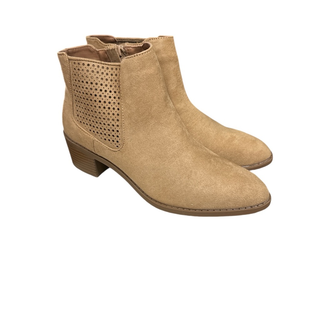 Style & Co - Women’s Gerddie Faux Suede Perforated Ankle Boots Ginger SZ 8.5 NIB